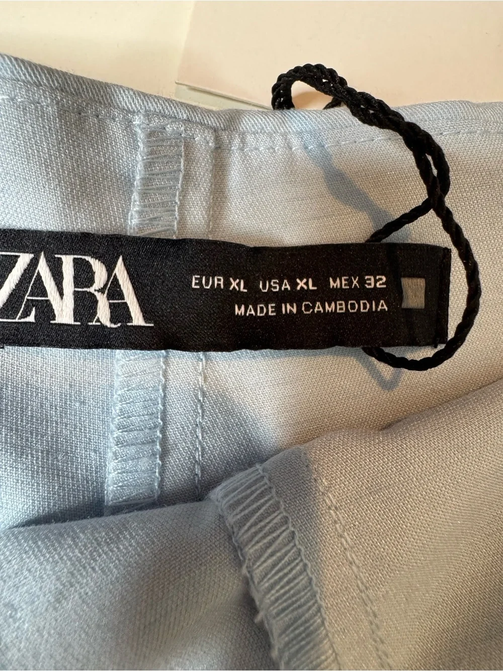 Zara Light Blue Wrap Front Skort Skirt Women’s XL NWT